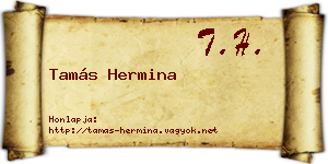 Tamás Hermina névjegykártya